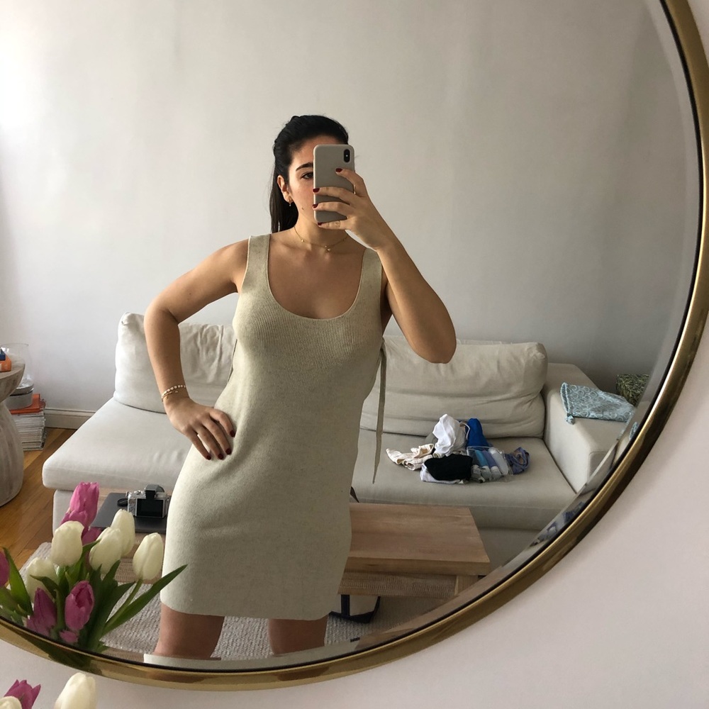 Club Monaco Beige Knit Mini Dress